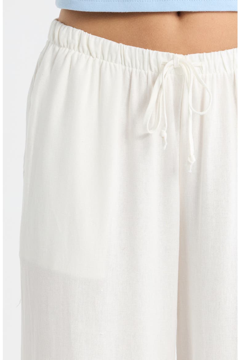 Alisa Linen Blend Wide Leg Pants, Alternate, color, WHITE