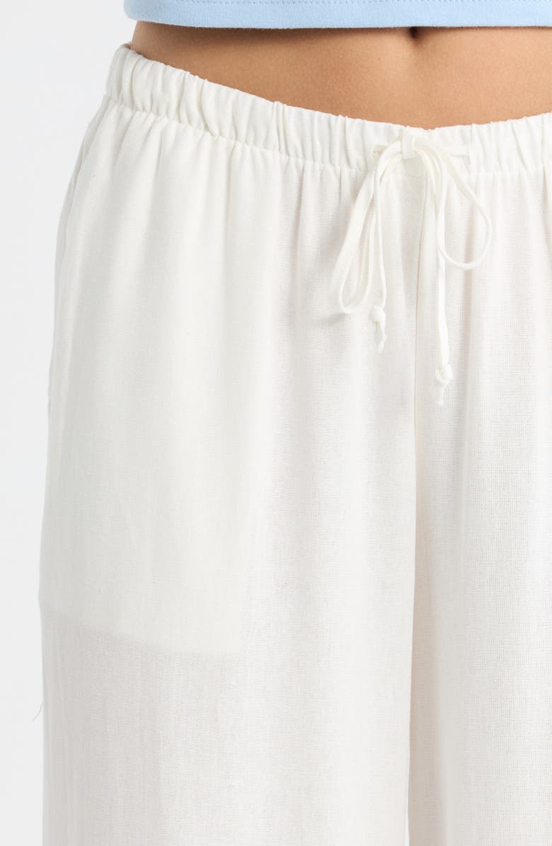 PacSun Alisa Linen Blend Wide Leg Pants, Alternate, color, White