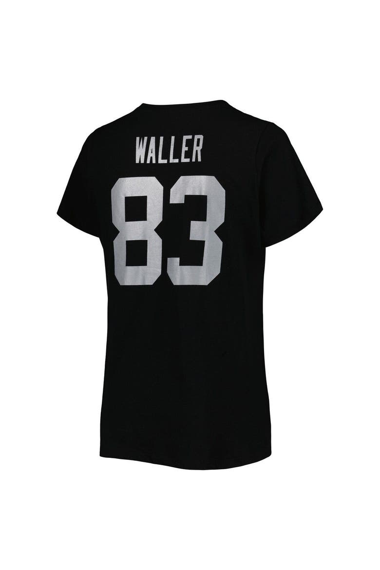 Women's Fanatics Branded Darren Waller Black Las Vegas Raiders Plus Size Player Name & Number V-Neck T-Shirt, Alternate, color, Black