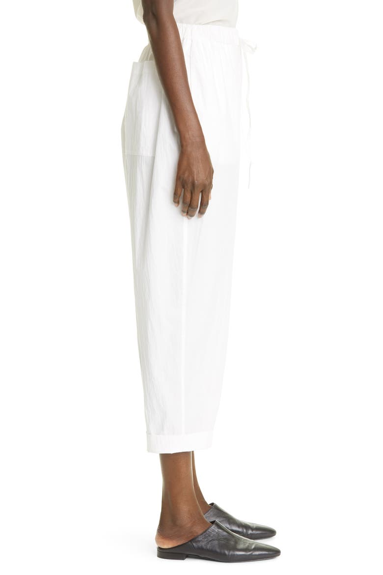 Crop Drawstring Pants, Alternate, color, WHITE