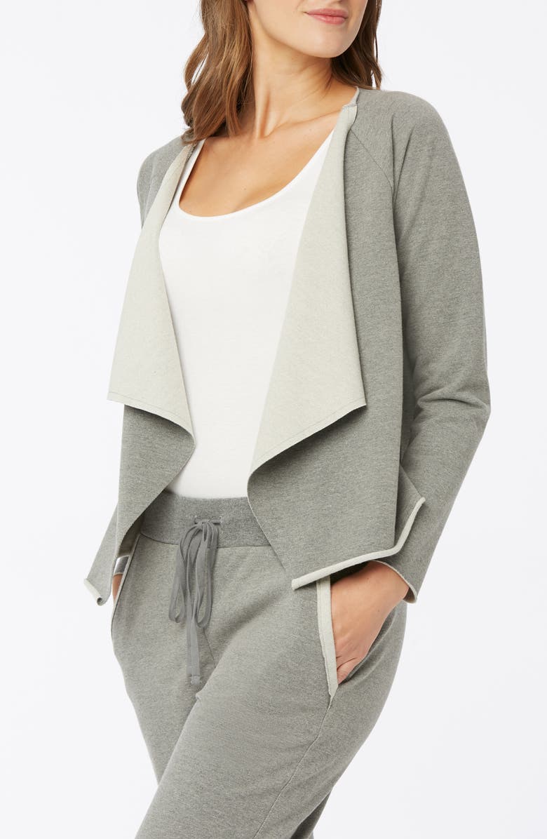 NYDJ Draped Open Front Sweatshirt, Alternate, color,