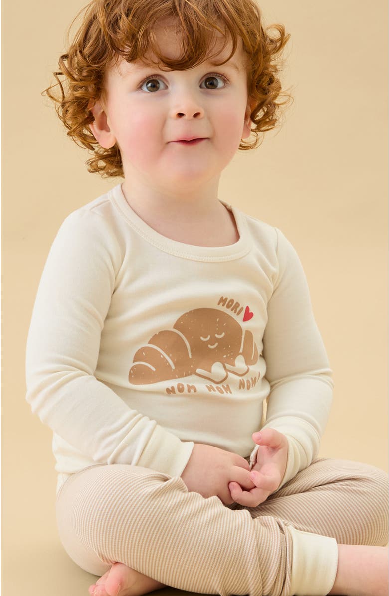 MORI Print Pyjama Set, Alternate, color, Brunch Club Tawny Bown