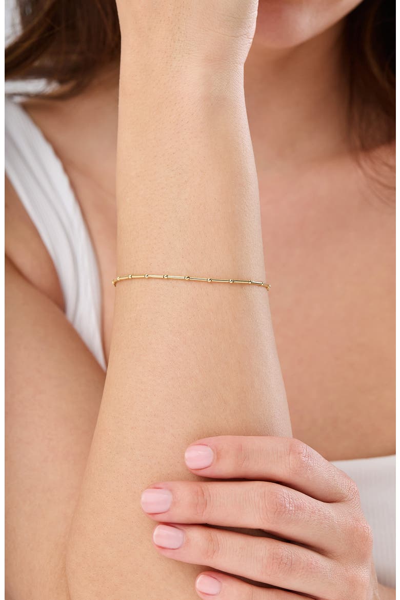 14K Gold Beaded Chain Bracelet, Alternate, color, 14K YELLOW GOLD