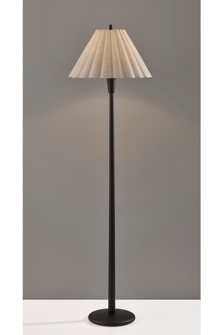 Scallop Floor Lamp, Alternate, color, BLACK