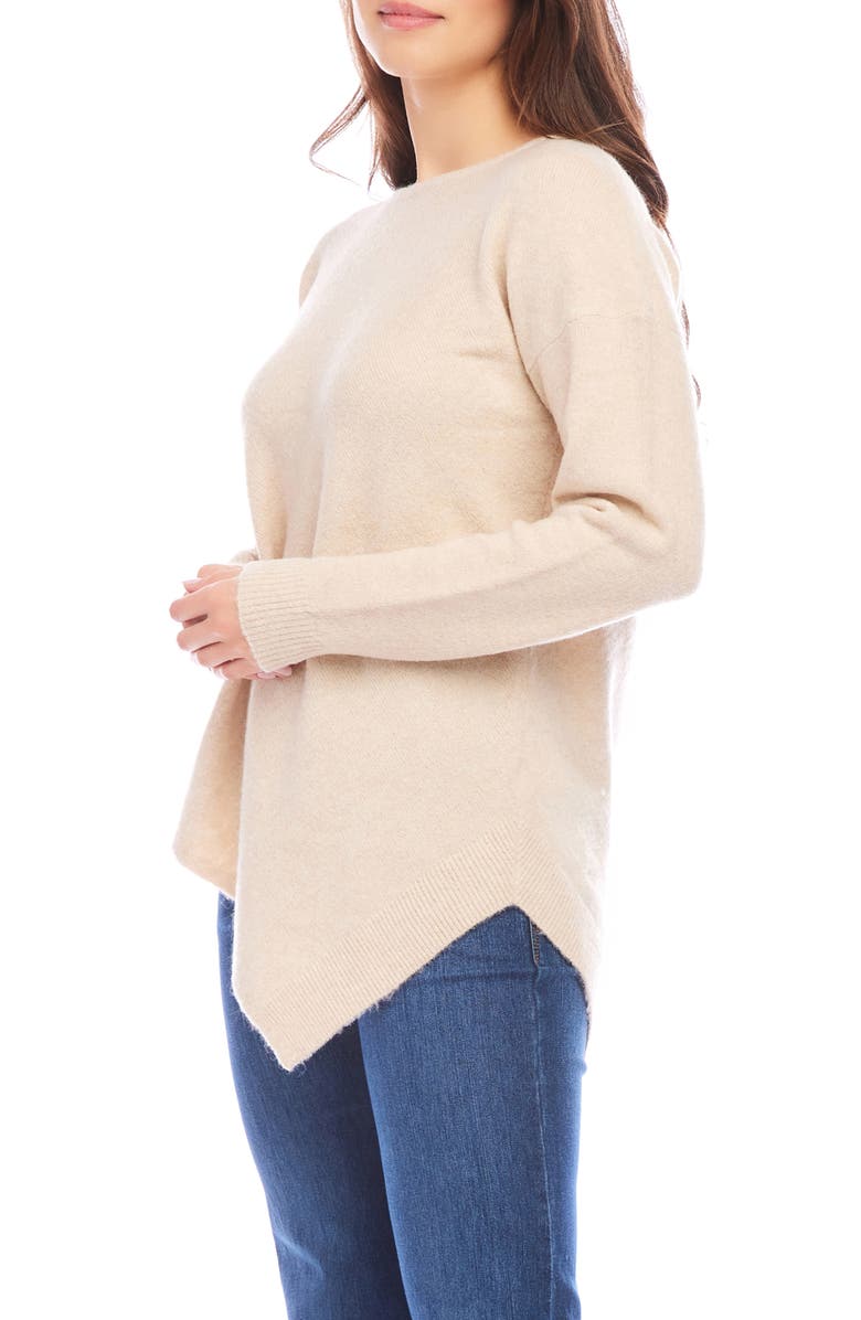 Karen Kane Asymmetric Hem Sweater, Alternate, color, Sand