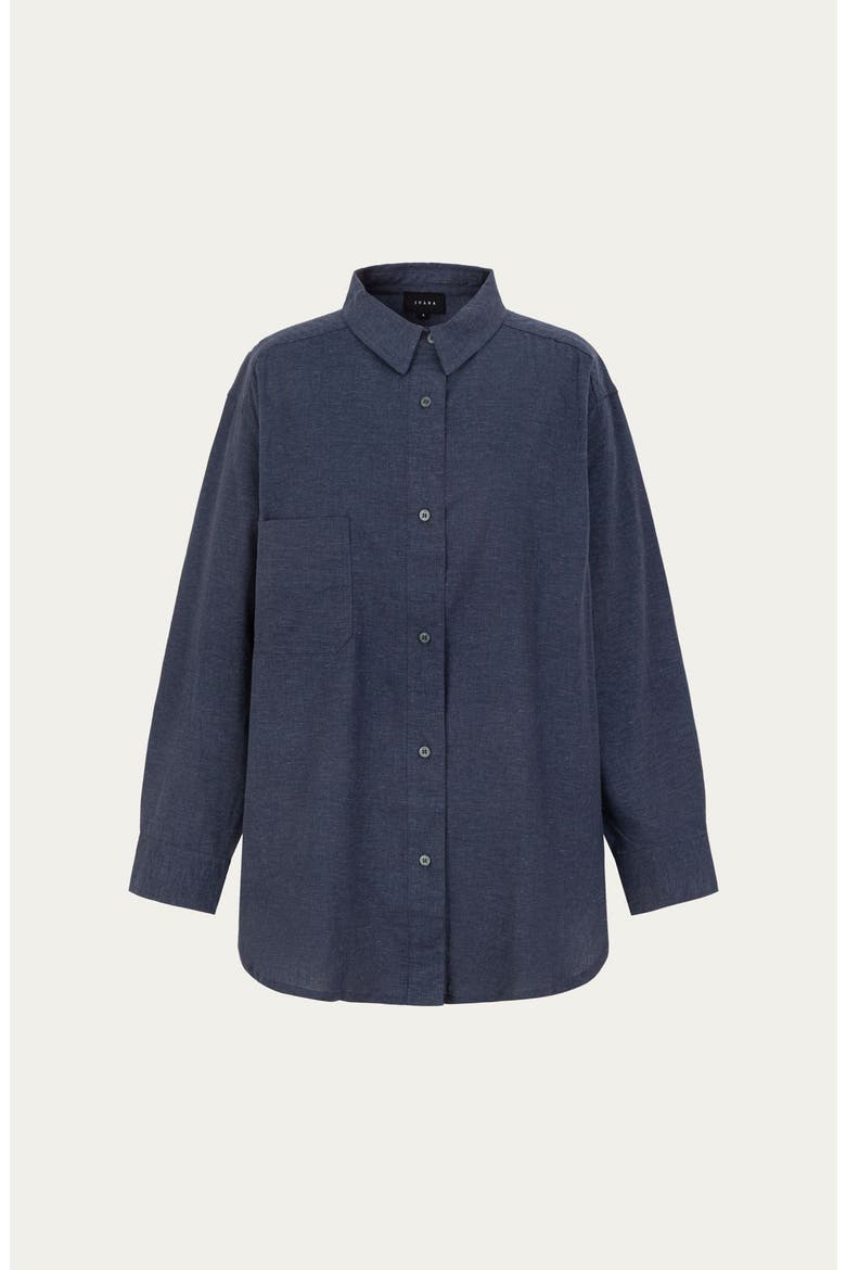 Lyricist Oversized Shirt, Alternate, color, indigo blue