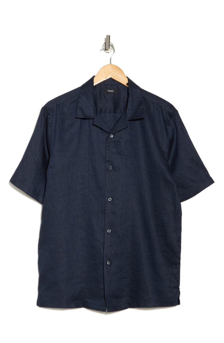 Theory Daze Linen Shirt, Alternate, color, Baltic