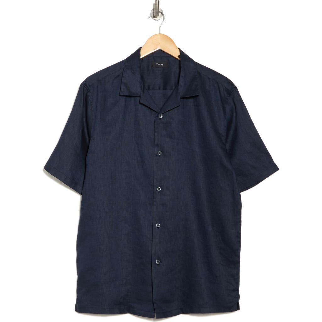 Theory Daze Linen Shirt In Baltic