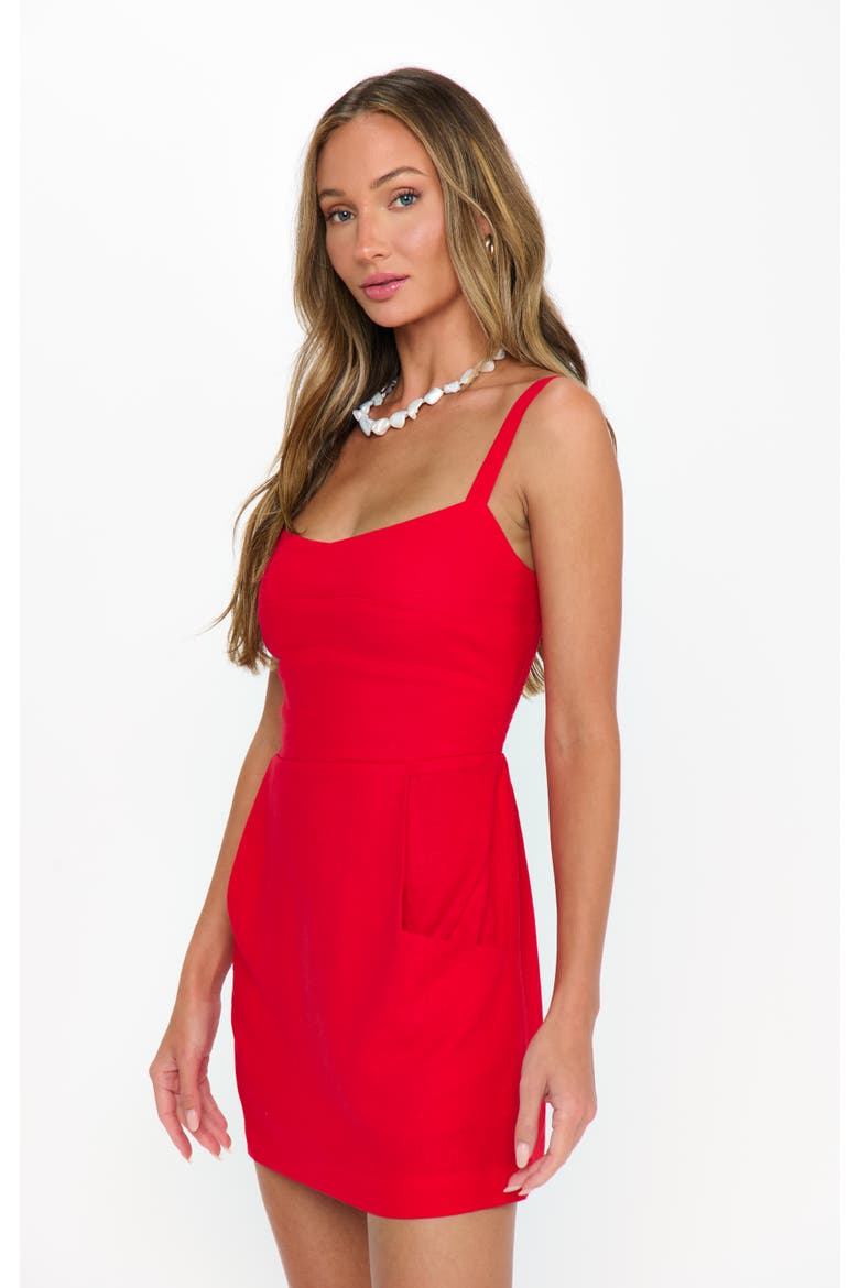 Emery Mini Dress, Alternate, color, Sundried Tomato Linen