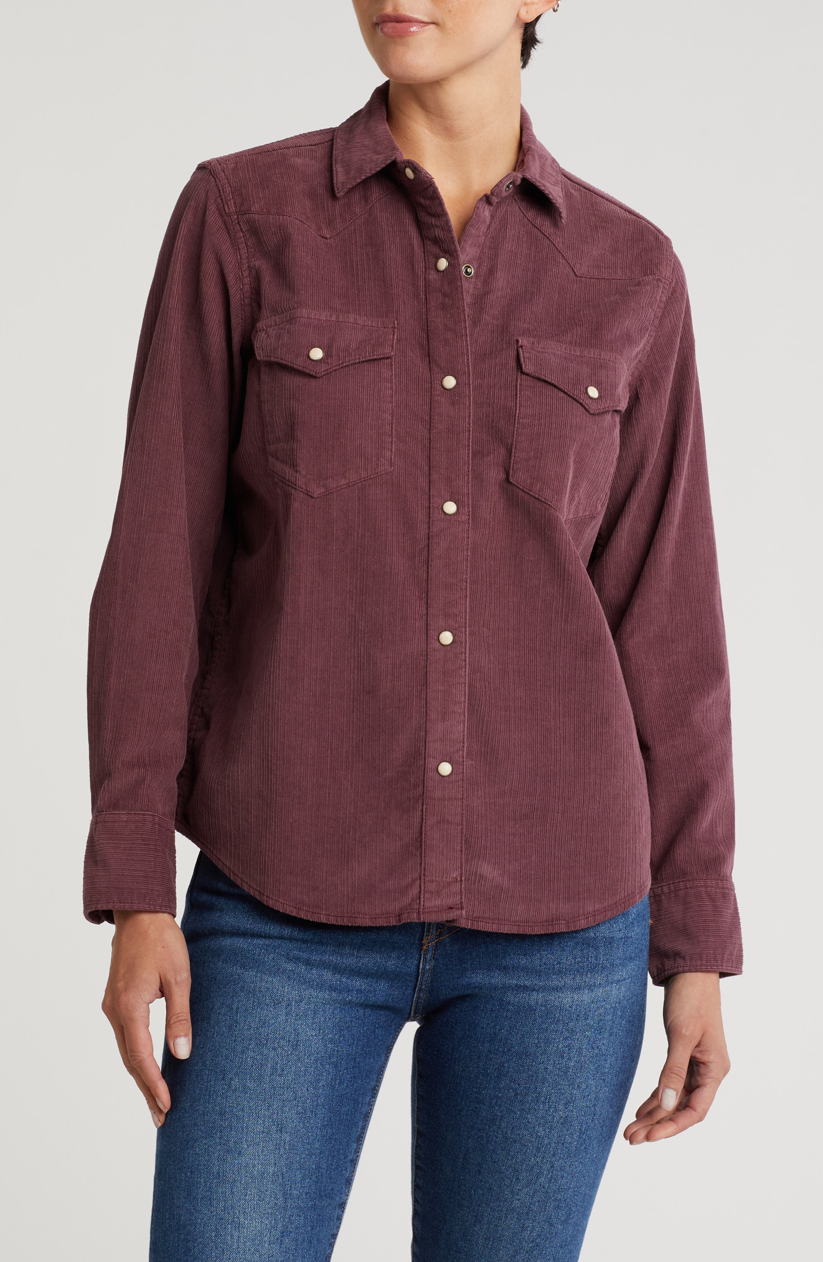 Faherty Stretch Corduroy Western Shirt (Women) | Nordstromrack