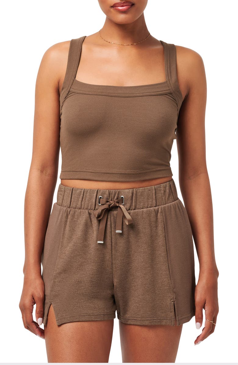 TravisMathew Our Little Secret Crop Tank, Main, color, Cocoa Brown