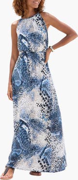 LASCANA Women's High Neck Sleeveless Maxi Dress