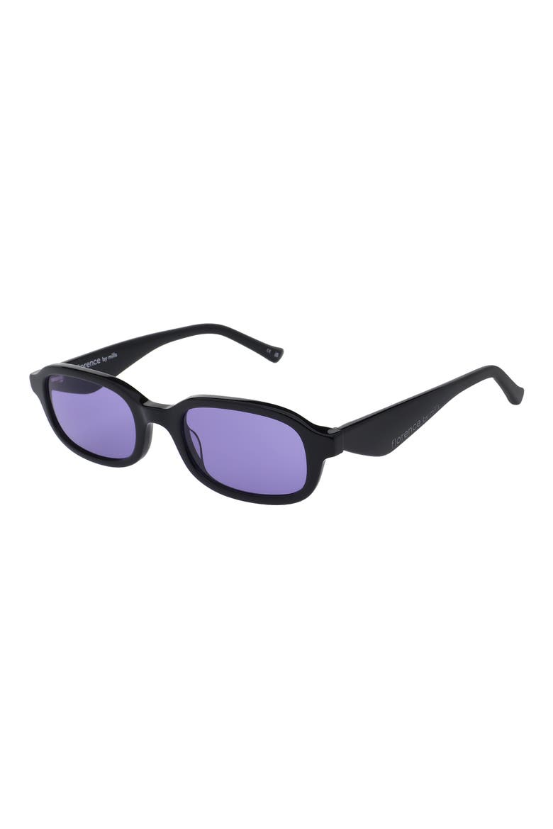 49mm Rectangular Sunglasses, Alternate, color, GLOSS BLACK