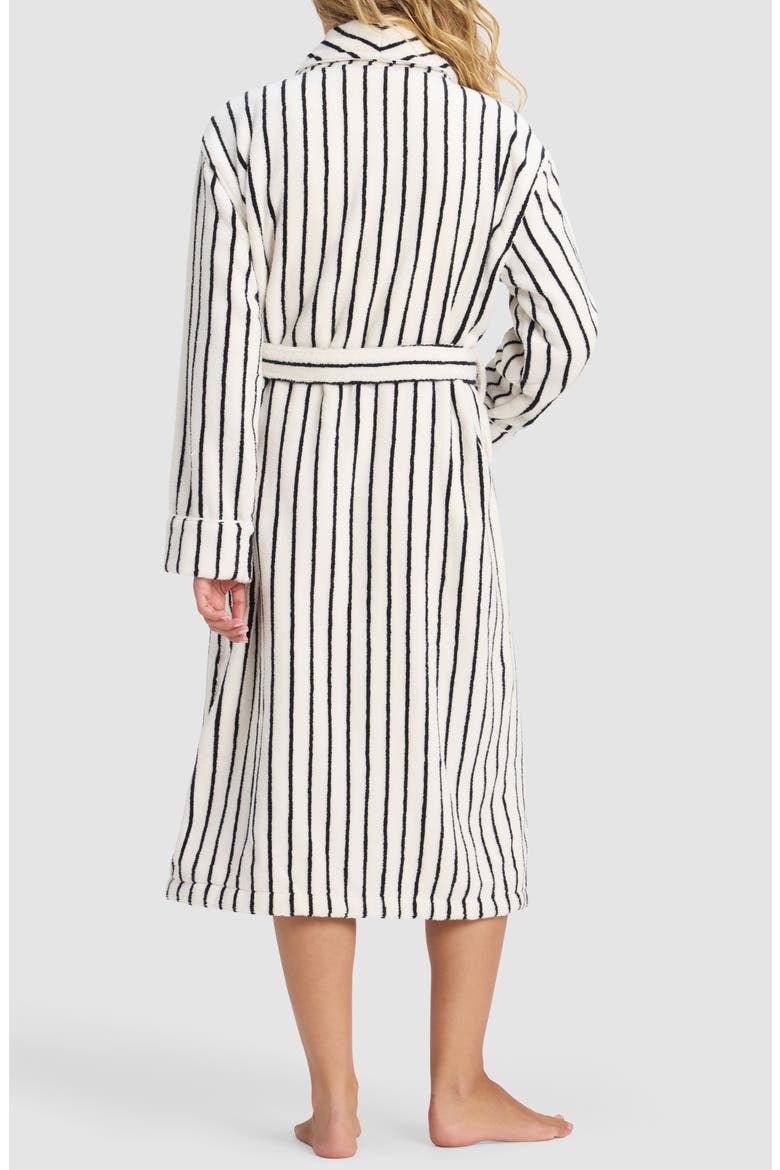 Striped Luxe Bath Robe, Alternate, color, BLACK/ SEASHELL