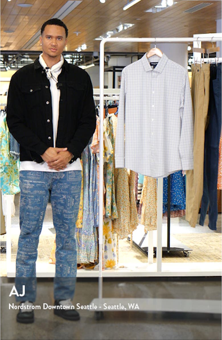 Leeward Trim Fit Ludlow Check Performance Button-Up Shirt, sales video thumbnail