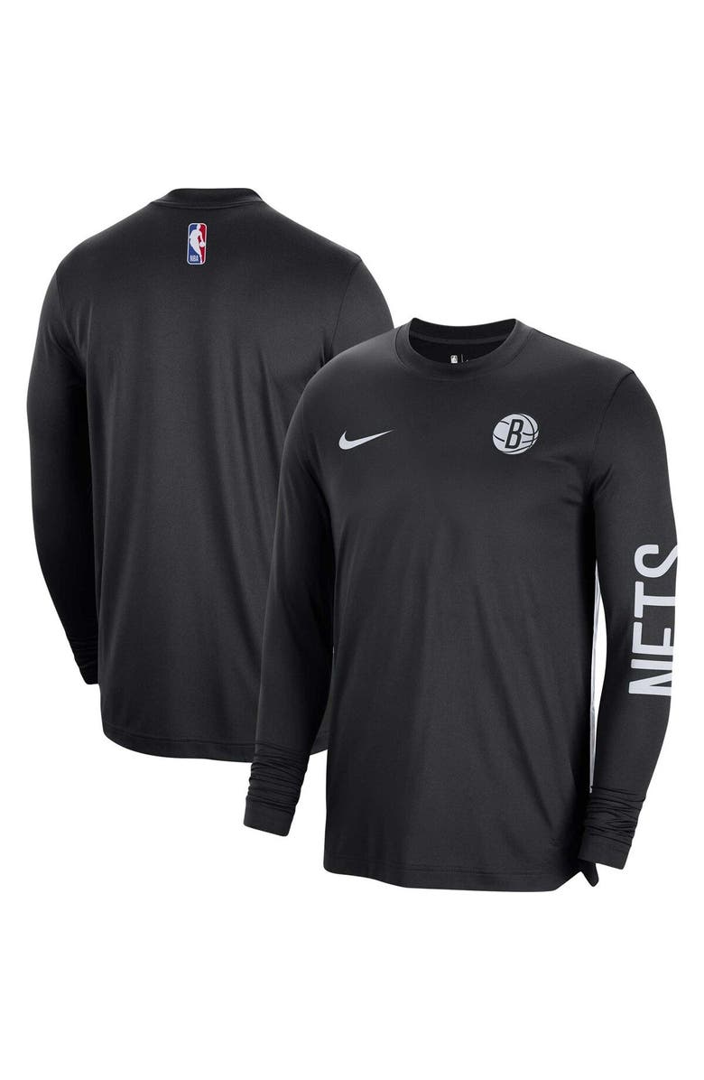 Nike Unisex Nike Black Brooklyn Nets 2023/24 Authentic Pregame Long Sleeve Shooting Shirt, Alternate, color, Black