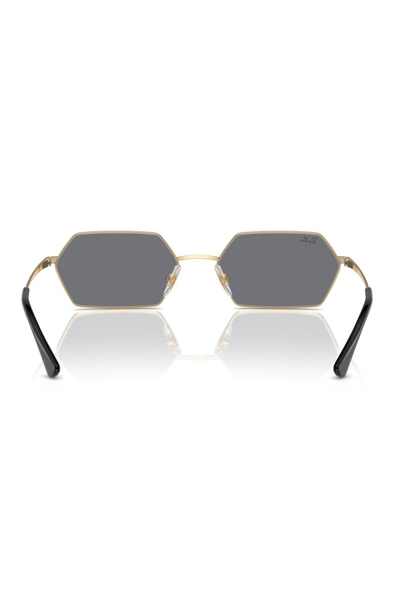 55mm Yevi Rectangular Sunglasses, Alternate, color, LIGHT GOLD