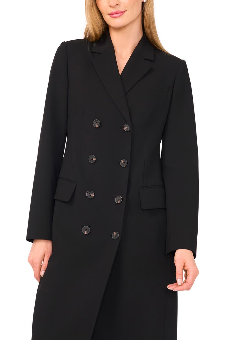 Double Breasted Long Blazer, Alternate, color, RICH BLACK