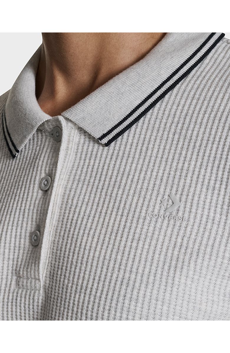 Converse Cropped Waffle Polo, Alternate, color, Light Grey Heather