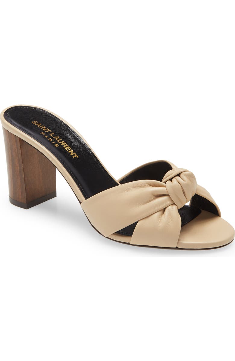 Saint Laurent Bianca Knot Slip-On Sandal, Main, color,