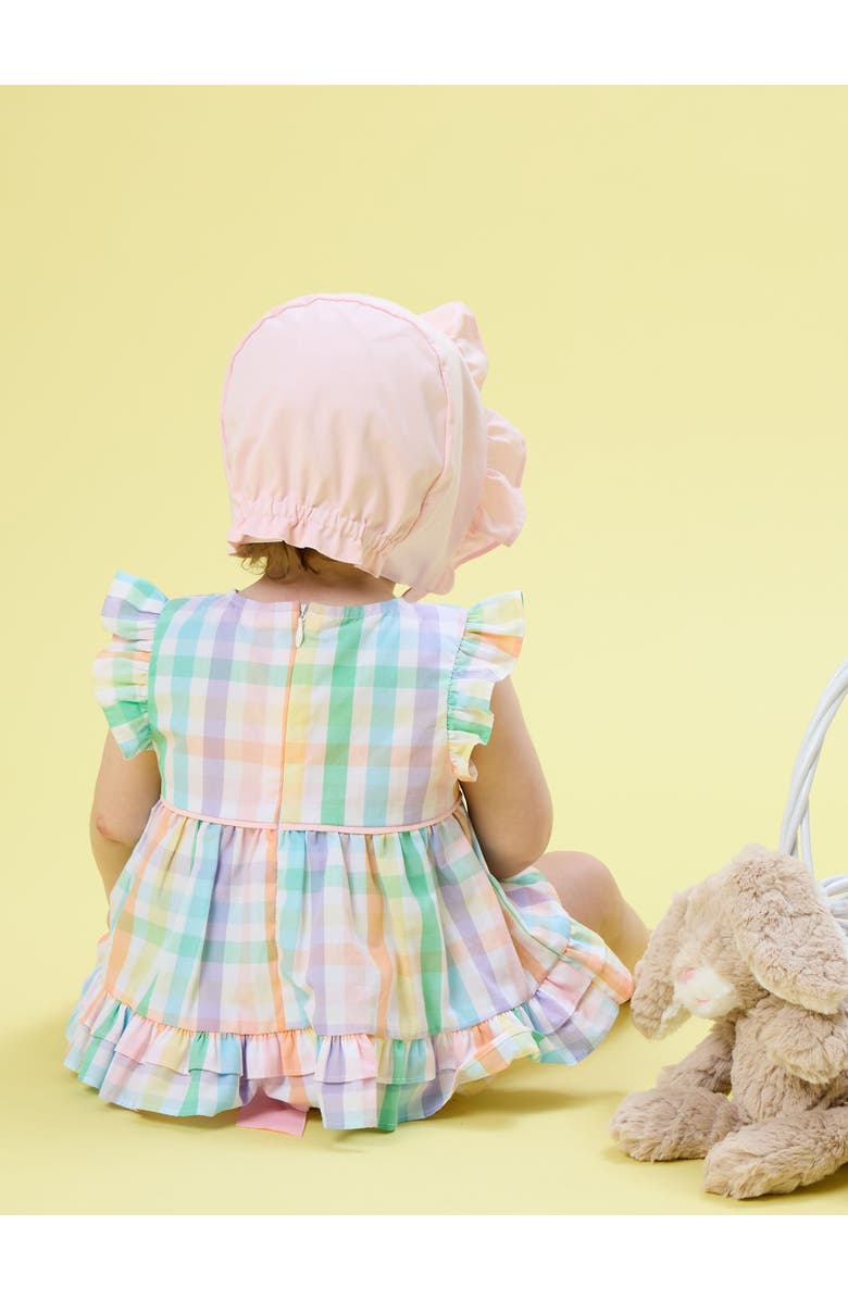 RuffleButts Woven Ruffle Sleeve Swing Top & Bloomer Set, Alternate, color, Poppy Rainbow Plaid