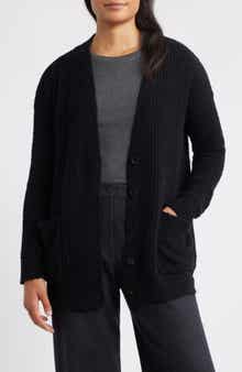 Eileen Fisher Ribbed Boyfriend Cardigan