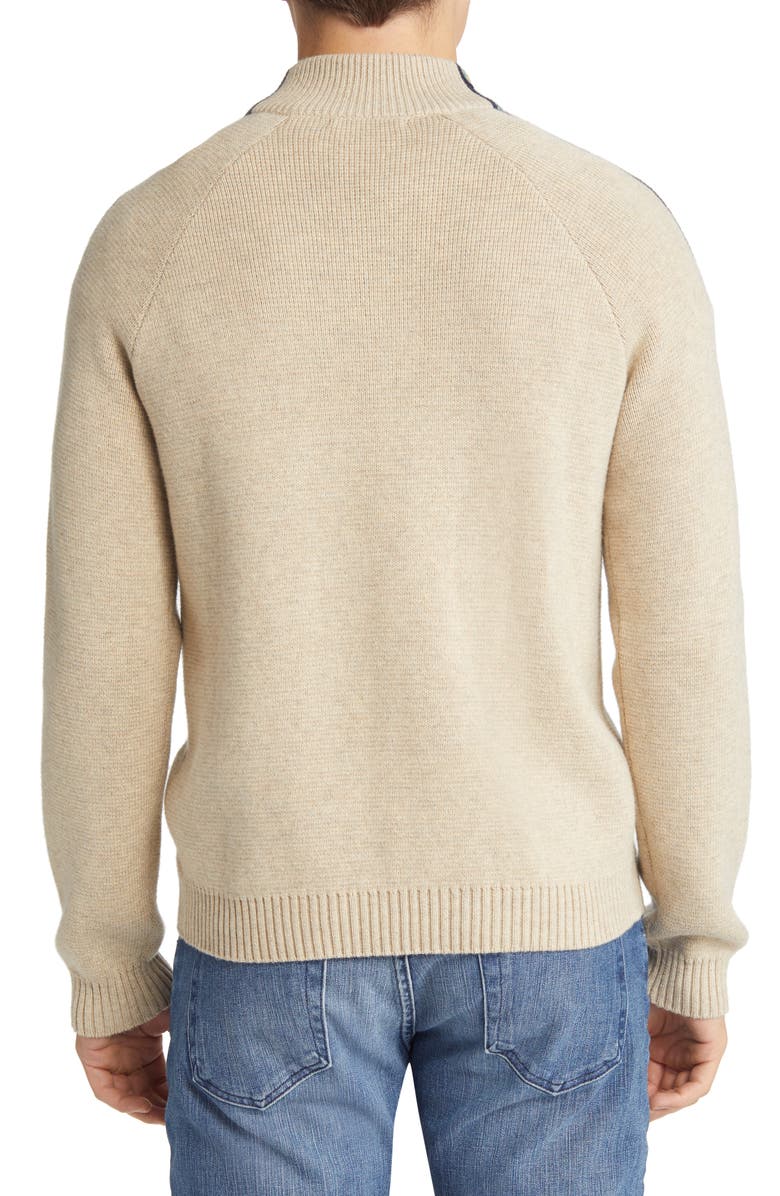 Marine Layer Stripe Sleeve Quarter Zip Pullover, Alternate, color, 