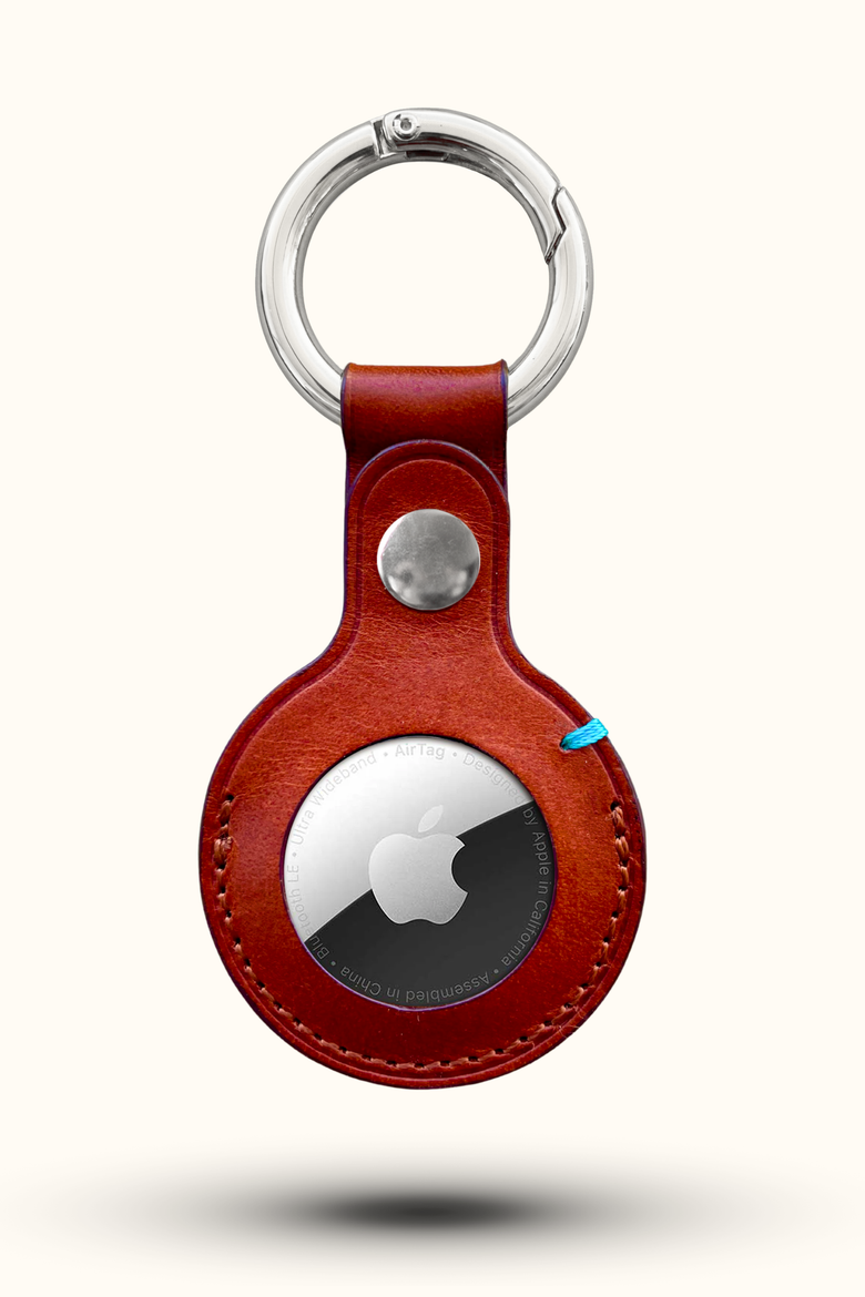 The Toscano Italian Leather AirTag Keychain, Main, color, Tuscan Tan