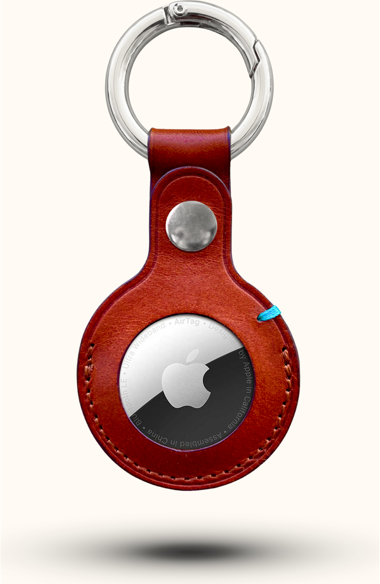 Bluebonnet The Toscano Italian Leather AirTag Keychain, Main, color, Tuscan Tan