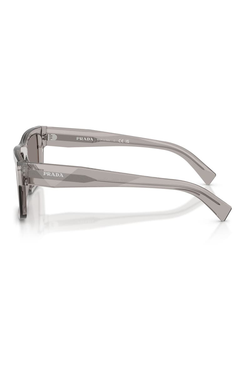 52mm Rectangular Sunglasses, Alternate, color, HEMATITE / DARK GREY