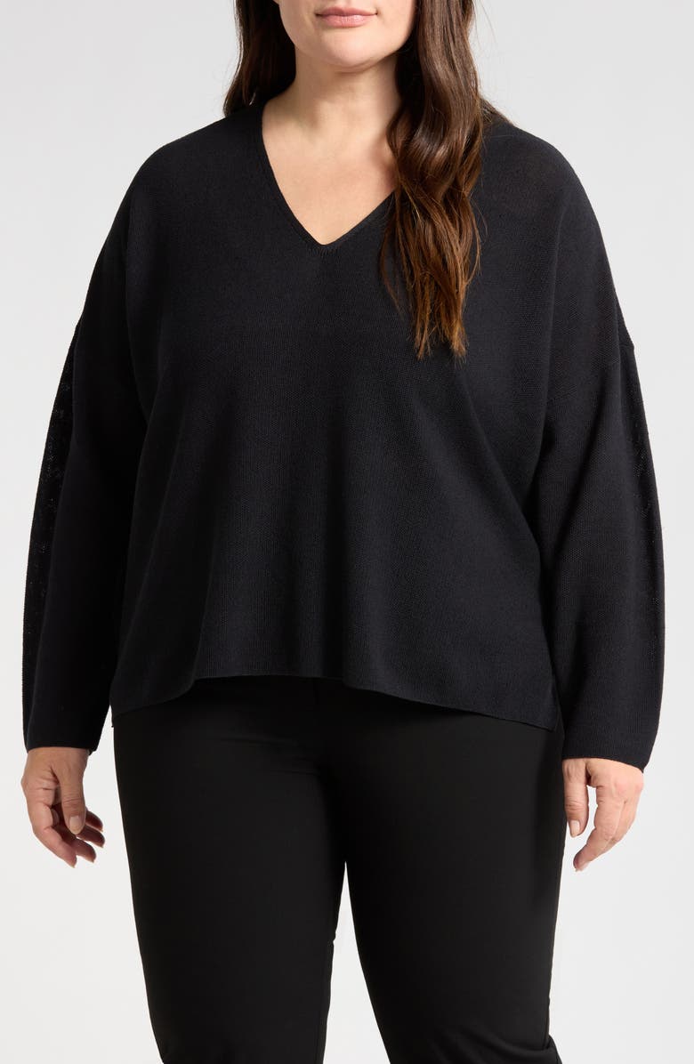 Organic Linen & Organic Cotton V-Neck Sweater