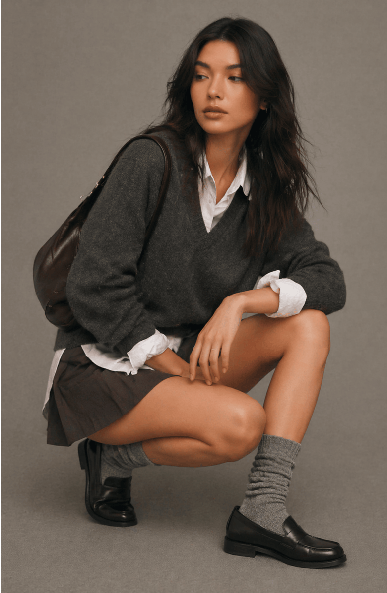 LECHERY<sup>®</sup> Gender Inclusive Scrunch Crew Socks, Alternate, color, Grey