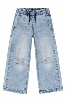 Joe's Kids' Mia Distressed Wide Leg Pull-On Jeans