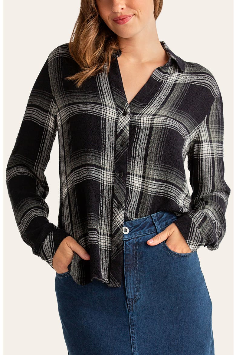 Pucker Plaid Long Sleeve Shirt, Main, color, VINTAGE IVY PLAID