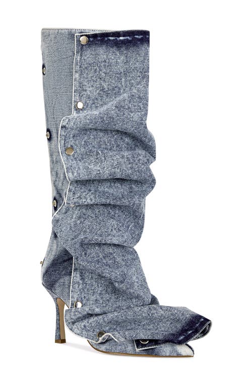Azalea Wang Imogine Knee High Slouch Boot In Blue