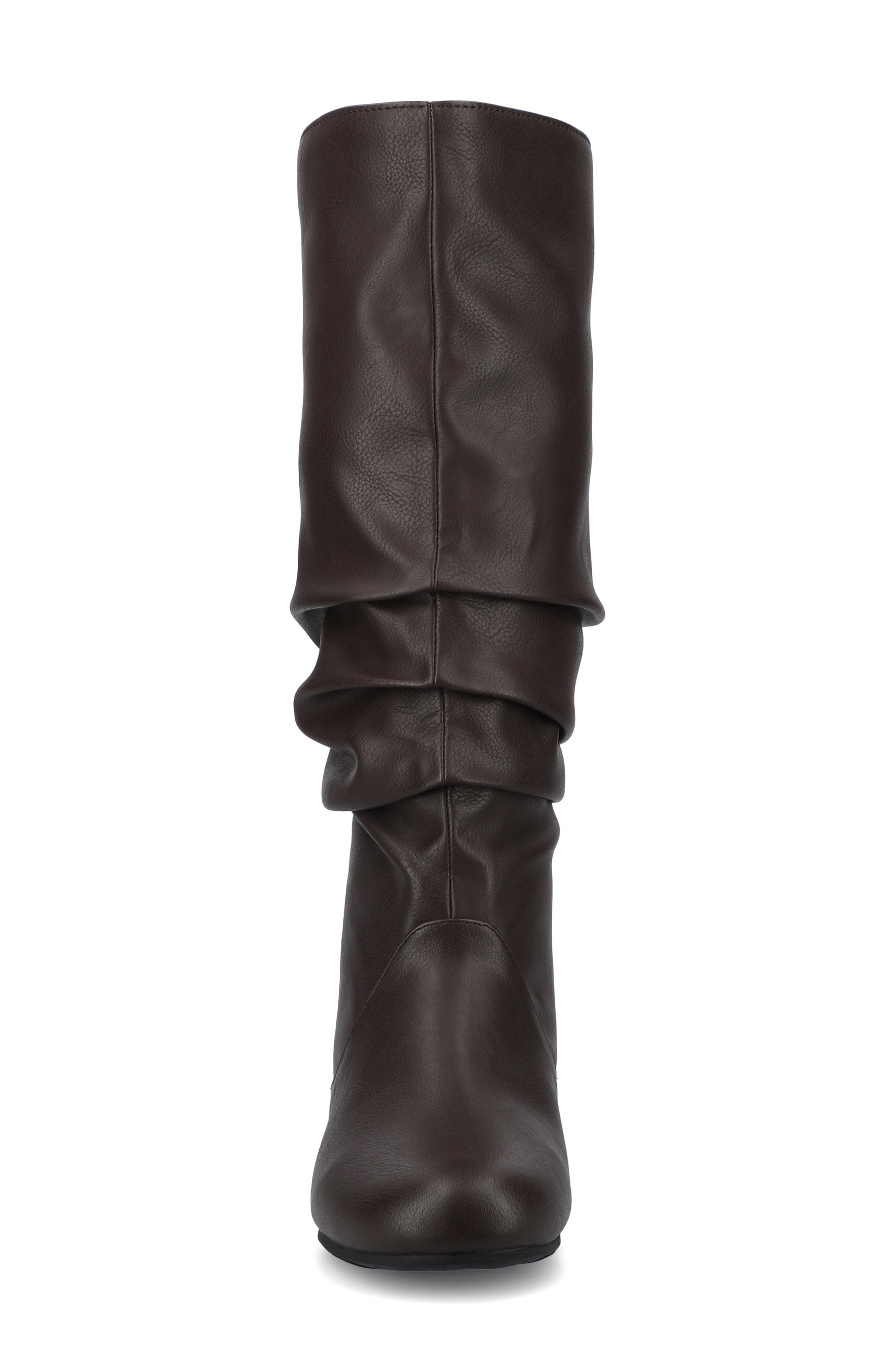 Journee Collection JOURNEE Jayne Ruched Tall Boot - Wide Calf, Alternate, color, Brown
