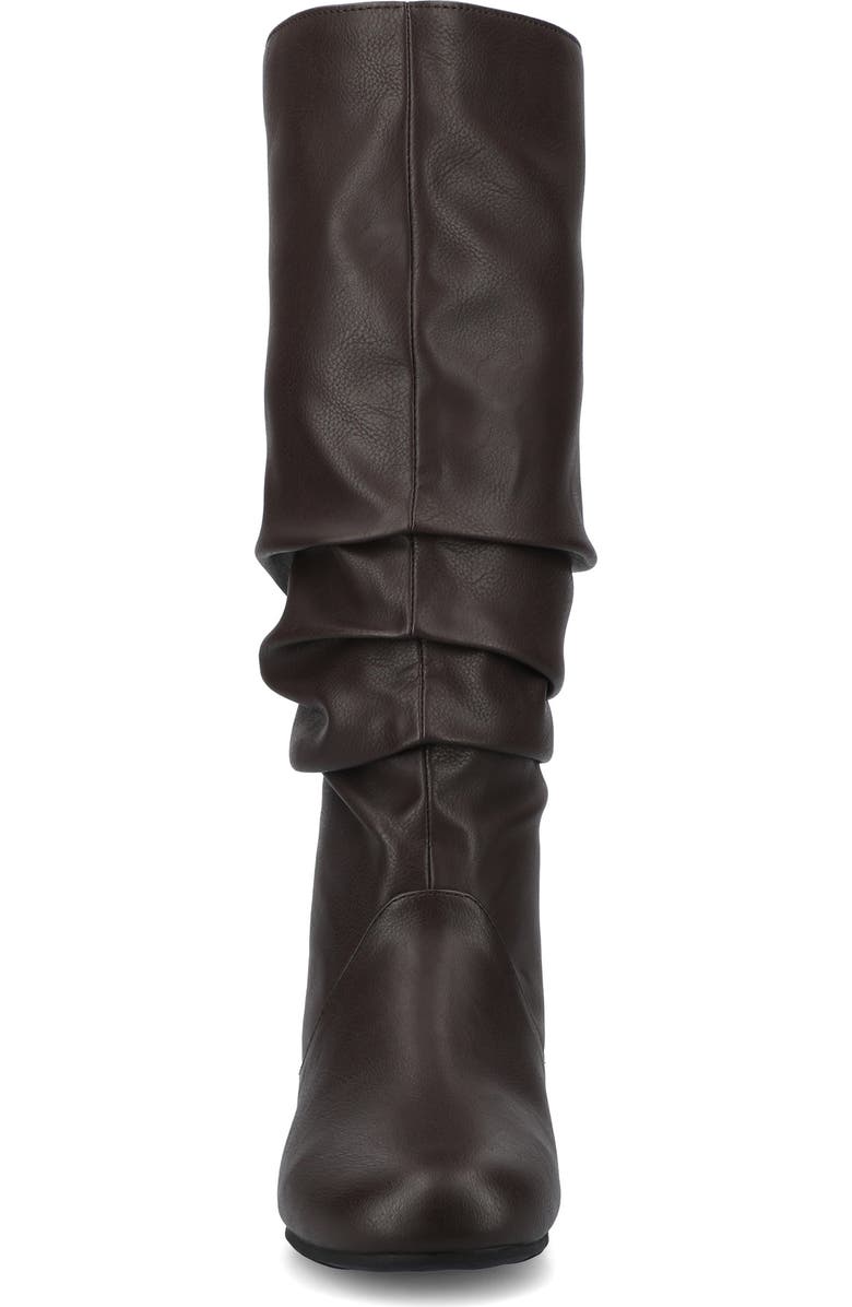 Journee Collection JOURNEE Jayne Ruched Tall Boot - Wide Calf, Alternate, color, Brown