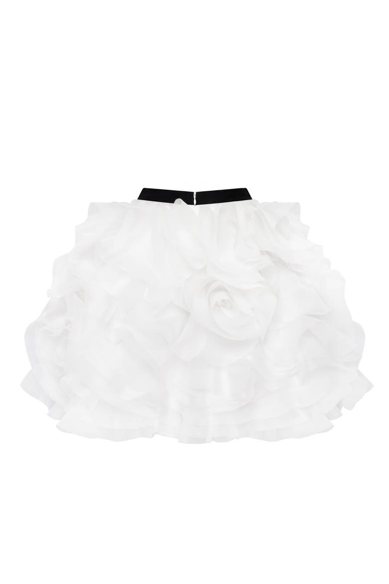 Organza Floral Formal Occasion Mini Skirt, Alternate, color, White