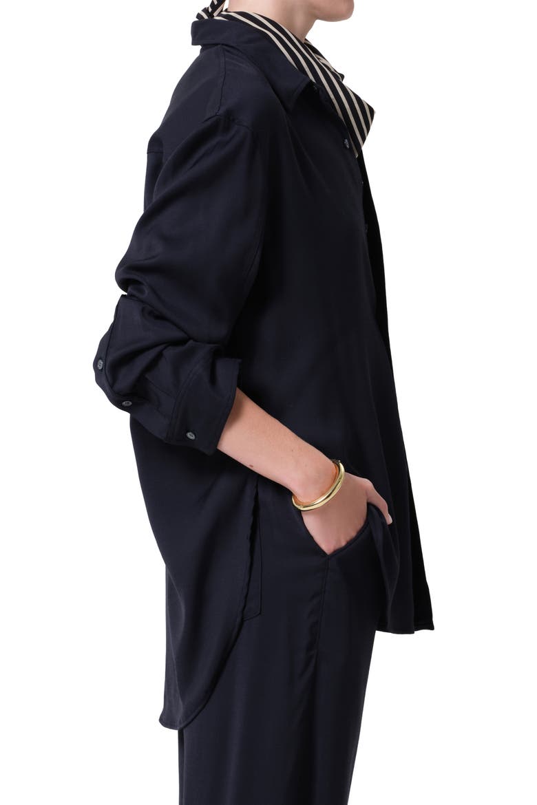 Kayla Oversize Button-Up Shirt, Alternate, color, NAVY