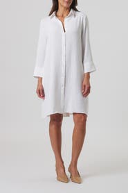 Franne Golde Lido A-Line Shirt Dress with Pockets