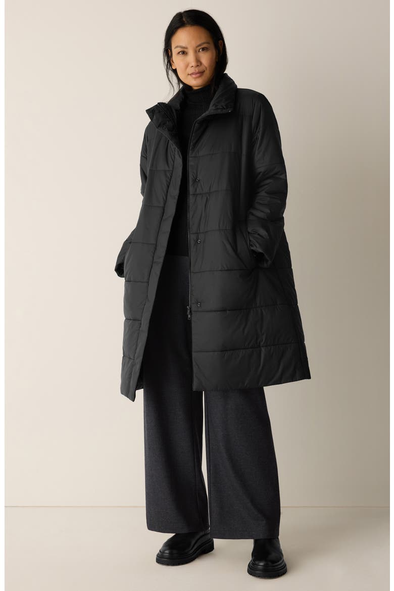 Stand Collar Puffer Jacket, Alternate, color, BLACK