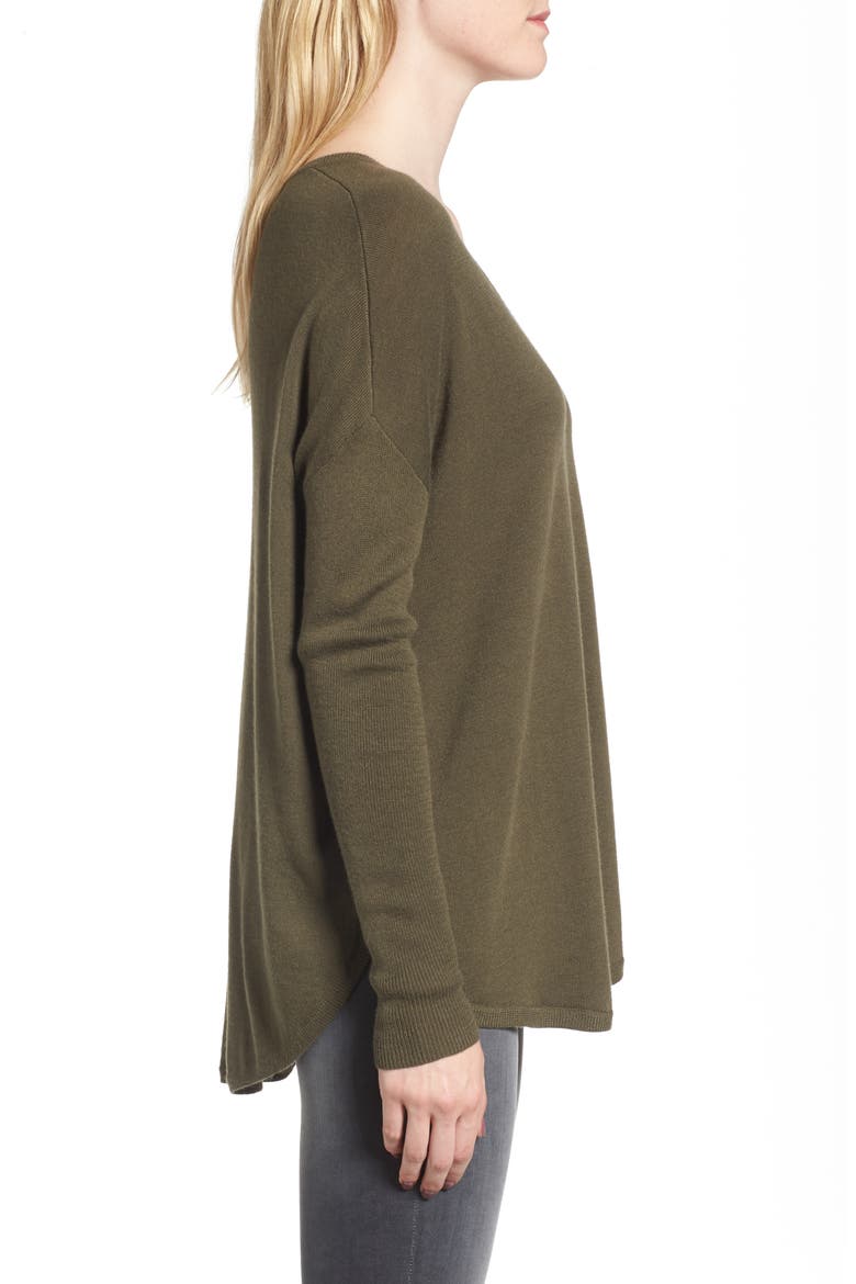 Everyday V-Neck Sweater, Alternate, color, OLIVE SARMA