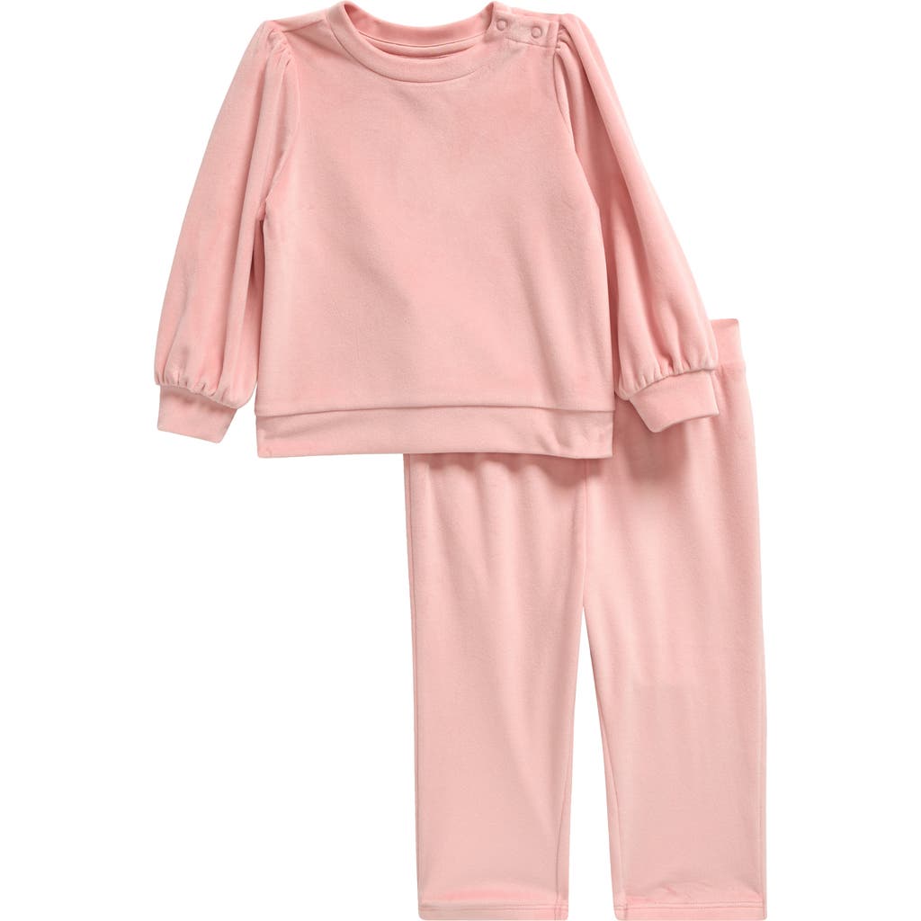 Nordstrom Velour Sweatshirt & Pants Set In Pink Bride