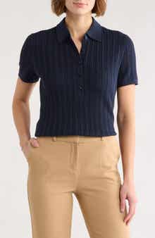 Brooks Brothers Pointelle Stitch Button-Up Polo