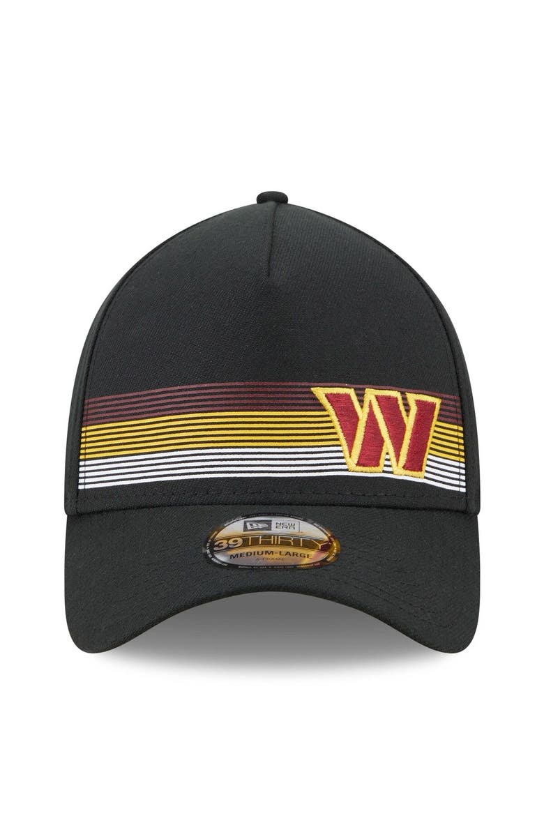 New Era Men's New Era Black Washington Commanders Flawless Stripe 39THIRTY Flex Hat, Alternate, color,