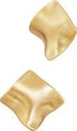 SAVVY CIE JEWELS Wavy Square Button Stud Earrings
