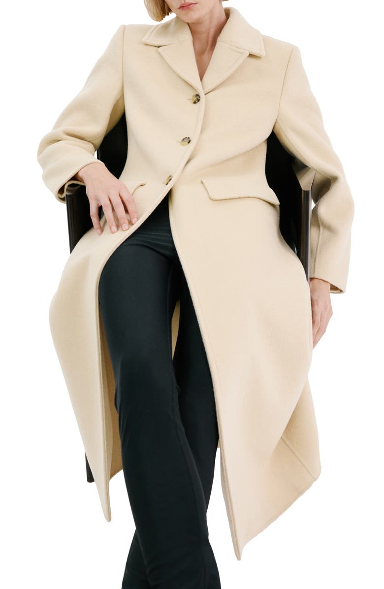 MANGO Wool Blend Coat, Alternate, color, Vanilla