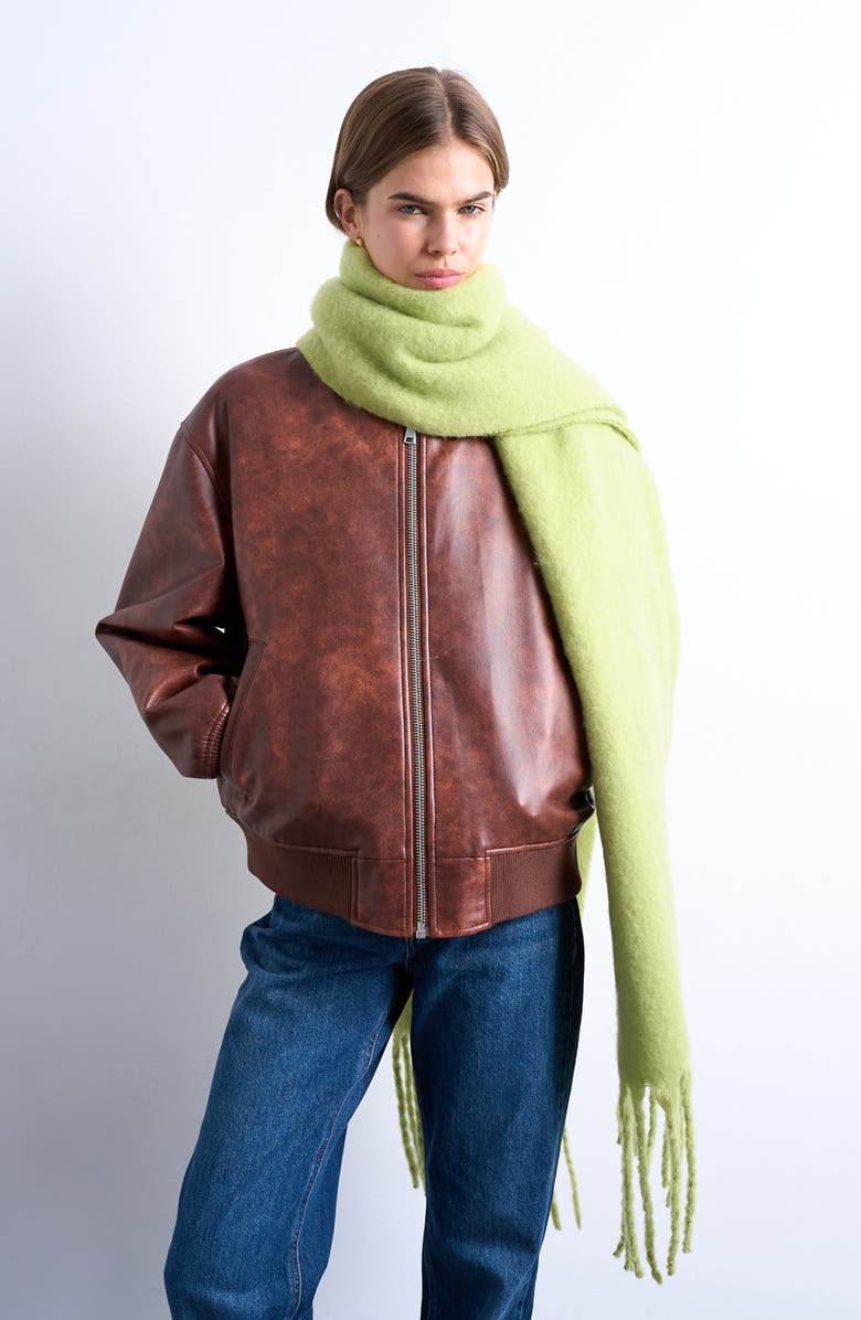 Topshop Sydney Blanket Scarf, Main, color, Medium Green