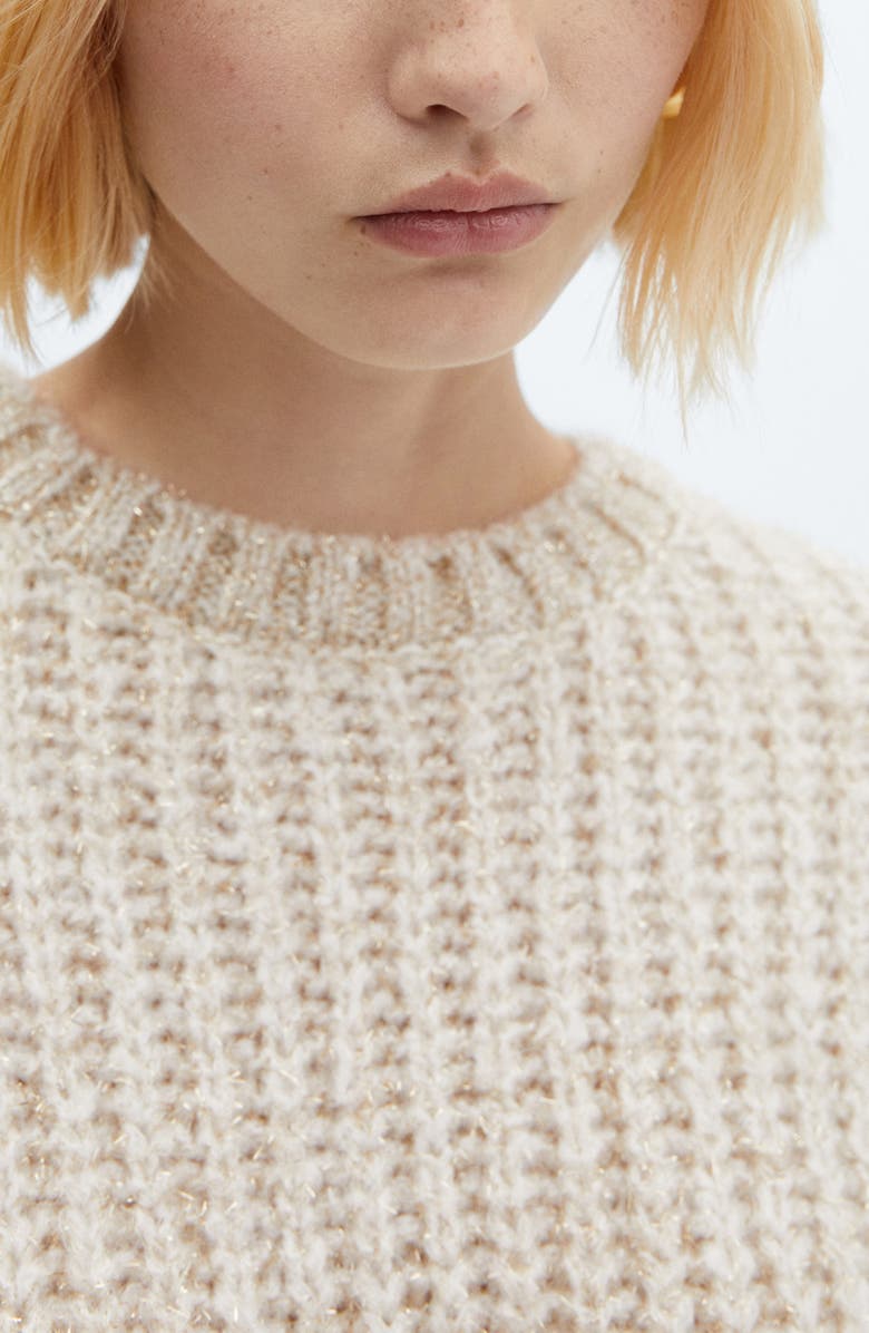 MANGO Metallic Rib Sweater, Alternate, color, 