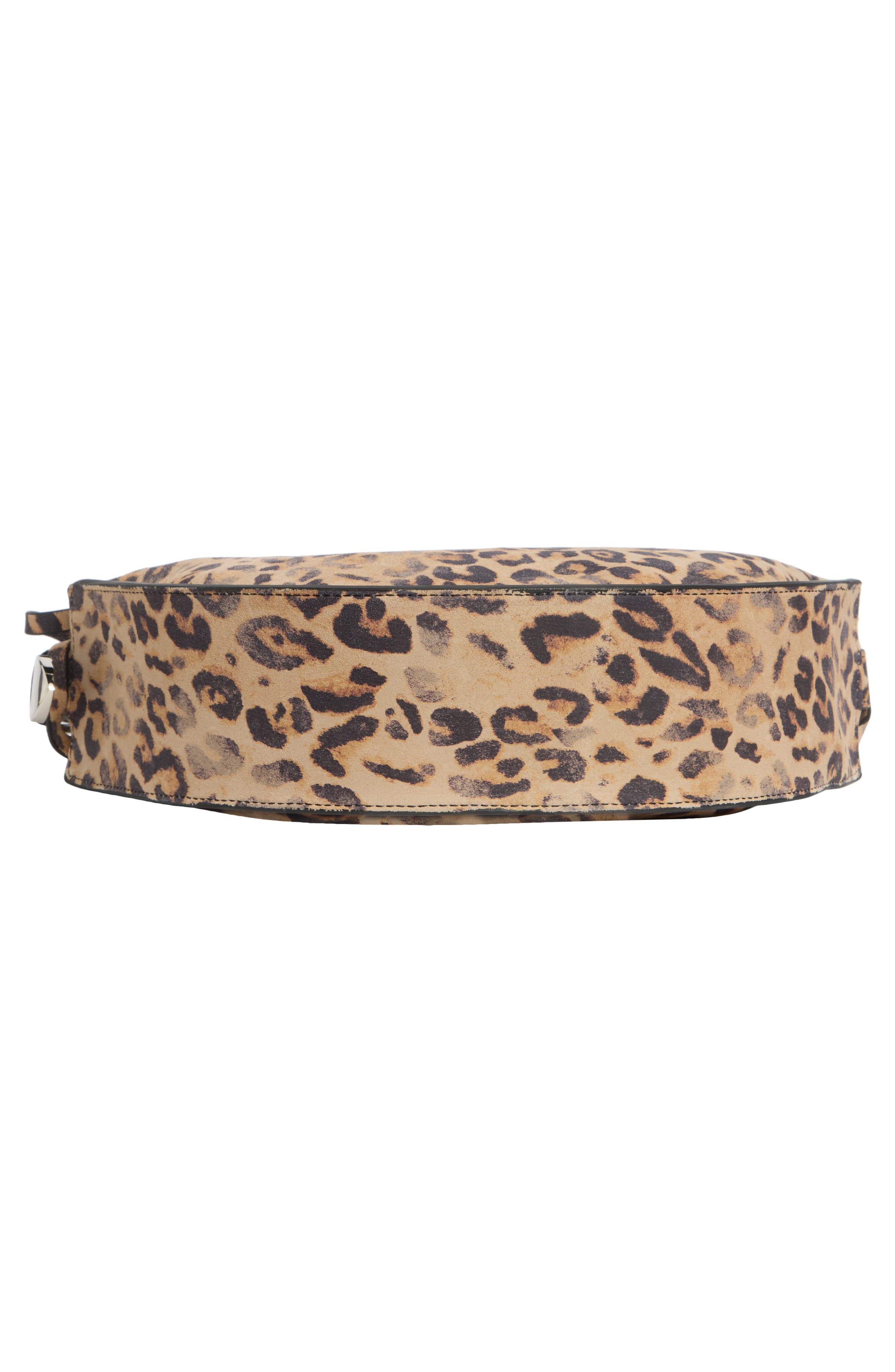 Steve Madden Suede Half Moon Crossbody Bag, Alternate, color, Leopard